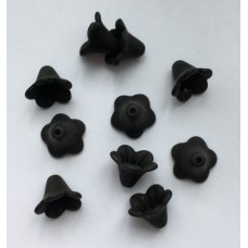 Kraalkapjes acryl zwart 11 x 13 mm (10 stuks)